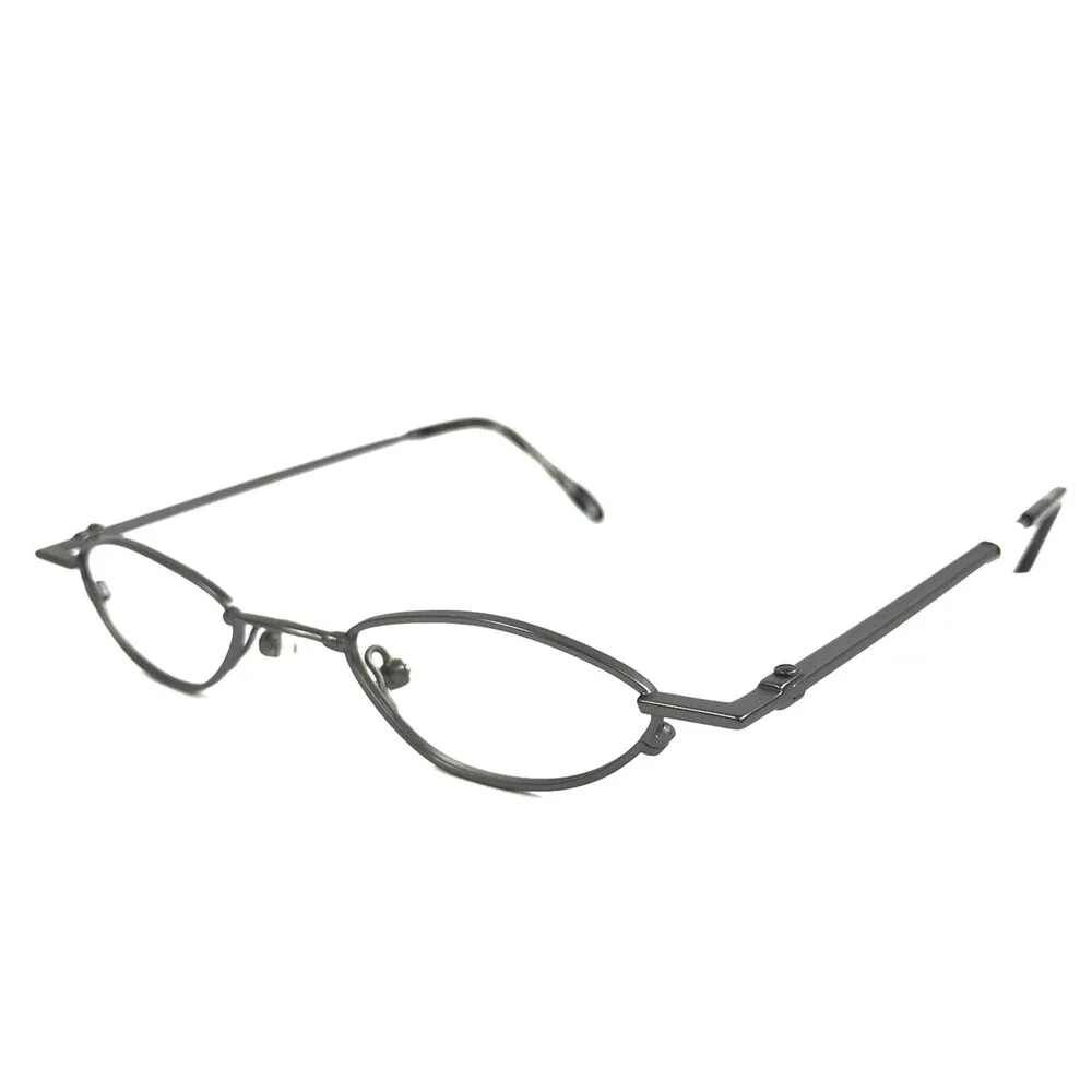 ogi Petite Eyeglasses Frames 9013 COL. 13 Gunmetal Oval Wire Rim 42-21-135 - Picture 4 of 14